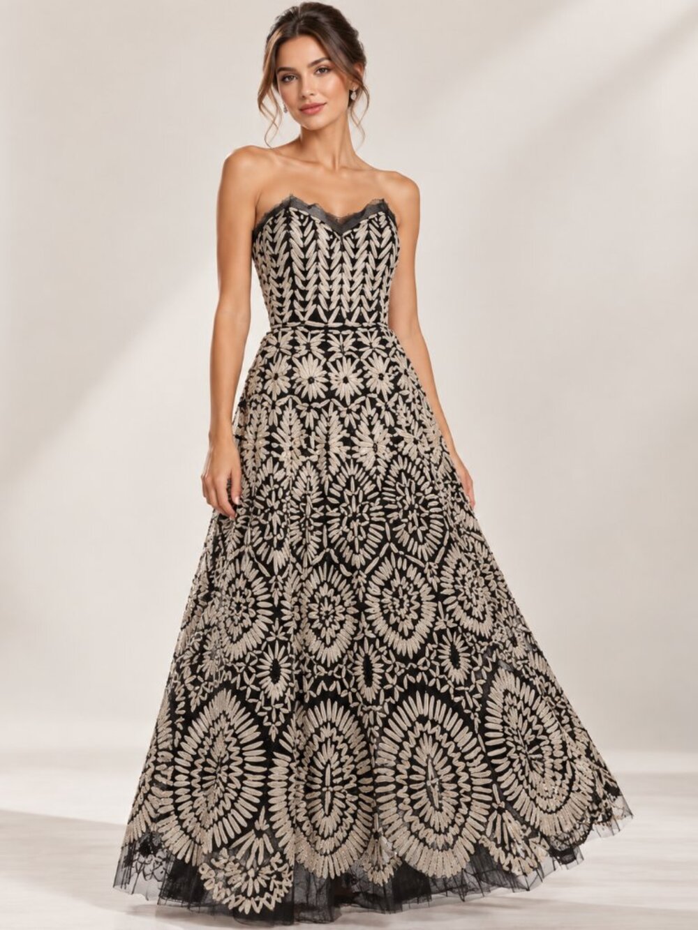 NWOT - Oscar de la Renta Vintage 2006 Strapless Beaded Evening Gown Size 12